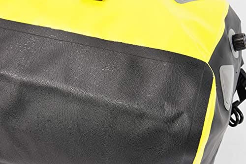 Wild heart Waterproof Bag Duffel Bag 40L 66L 100L with Welded Seams Shoulder Straps, Mesh Pocket for Kayaking, Camping, Boating,Bycycle,Motorcycle (66L Yellow Add Bottom with Rope) — view 3