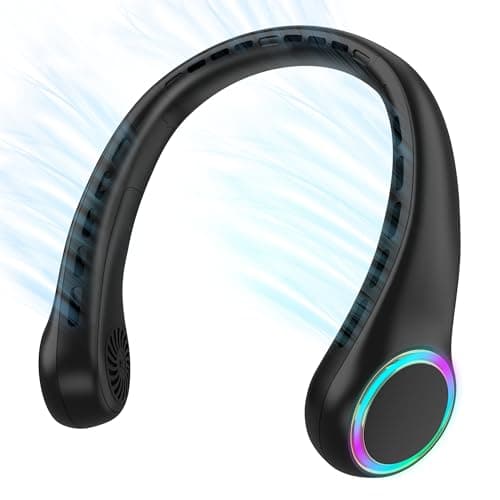 TSHINY Bladeless Neck Fan, Portable Fan, 4000mAh Cooling Hanging Neck Fan