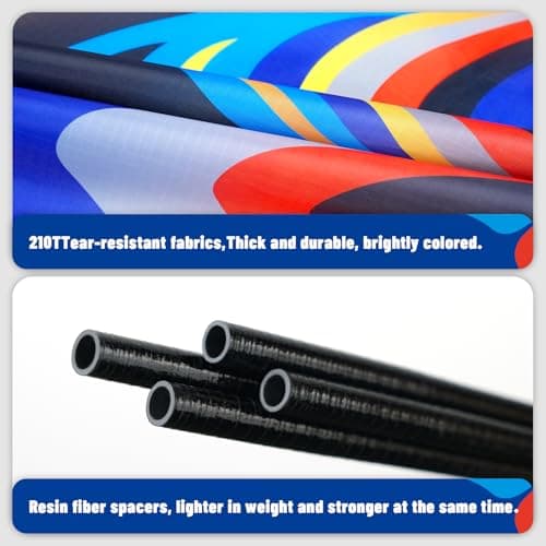 SGftre Blue Delta Kites for Adults & Kids -Kite Set with 328ft String & Handle - Easy to Fly Beginner/Beach/Park Kite - Family Outdoor Activities & Travel Flying (2.65 m Large Power Triancle-Blue) — view 5