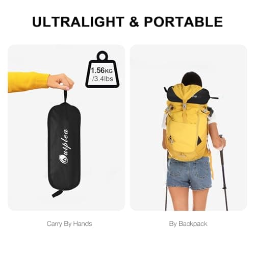 Outplea Black Lightweight Small Folding Camping Chair for Adults, Compact Fishing Chairs, Portable Backpacking Chair for Outdoor Beach Hiking — view 6