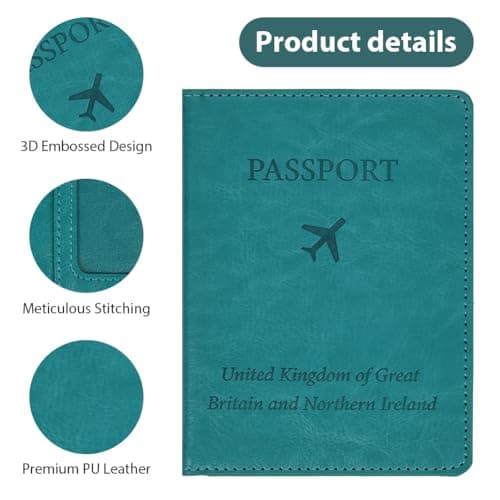 OFFCUP Passport Holder Cover, PU Leather RFID Blocking Passport Cover — view 3