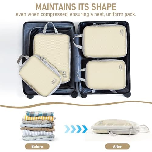 Compression Packing Cubes for Travel, Travel Essentials Luggage Organizer bags for Suitcase, Durable Compression Travel Packing Cubes for Carry on Backpack — view 2