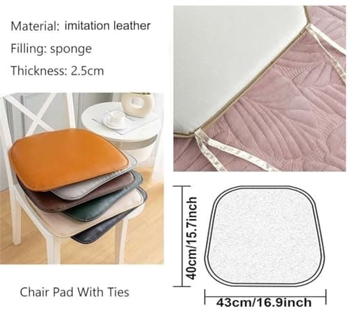 Dining Chair Cushion Set - 1/2/4 Pcs Non-Slip U-Shaped Vegan Leather Seat Pads for Kitchen & Dining Room Stylish Orange Color Comfortable and — view 5
