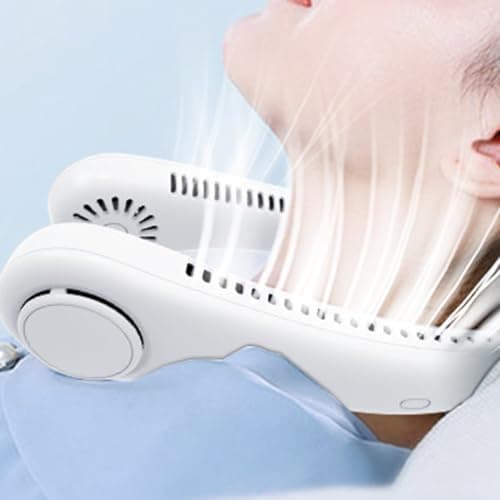 Hsthe Sea Portable Neck Fan Hands Free Bladeless Mini Fan with 360°Cooling Airflow, 3 Wind Speed for Sports Outdoor Indoor — view 5