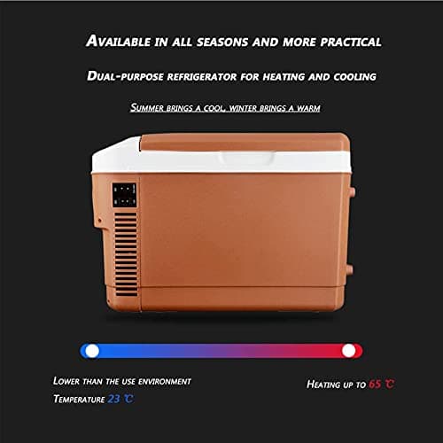 JNYB Car Refrigerator, 12V Mini Fridge Portable Personal Compact Cooler And Warmer 8L 12 Cans for Cars, Road Trips, Homes, Offices,Brown — view 2