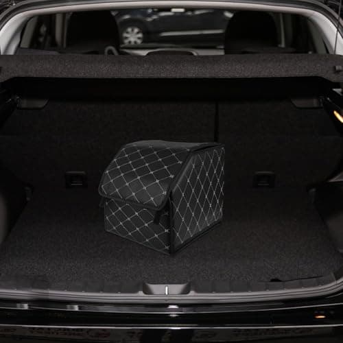 Veemoon Trunk Storage Box Car Trunk Organizer Leather Foldable Space-saving Black Home and Travel — view 6