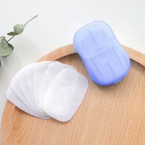 Paper Tablets Soap Travel Disposable 40 Hand Wash 2PCS Portable Toilet Kitchen，Dining & Bar Bathroom Organizer (Sky Blue, One Size) — view 5