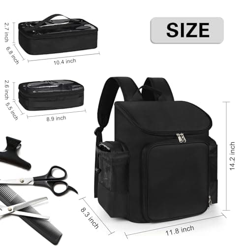 Hairstylist Traveling Bag, Large Capacity Barber Travel Backpack, Hairdresser Bag with Adjustable Dividers, Hair Tools Travel Case, Professional Cosmetology Bags for Supplies, Hair Stylist Must Haves — view 5