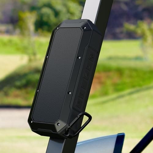 Magnetic Golf Cart Bluetooth Speaker, Portable Jobsite Speakers, Black — view 2
