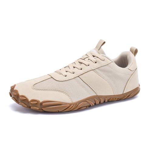 RUFONE Barefoot Hiking Shoes for Women and Men – Minimalist Trail & Walking Sneakers, Spacious Toe Box, Non-Slip, Khaki, 7 Women/5 Men — view 3