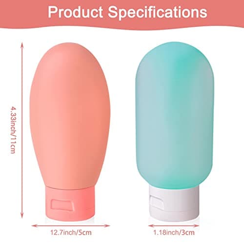GWAWG 6 Pack 60ml Travel Bottles Set, Portable Travel Containers Set LeakProof Refillable Squeezable for Shampoo, Conditioner and Toiletries — view 2