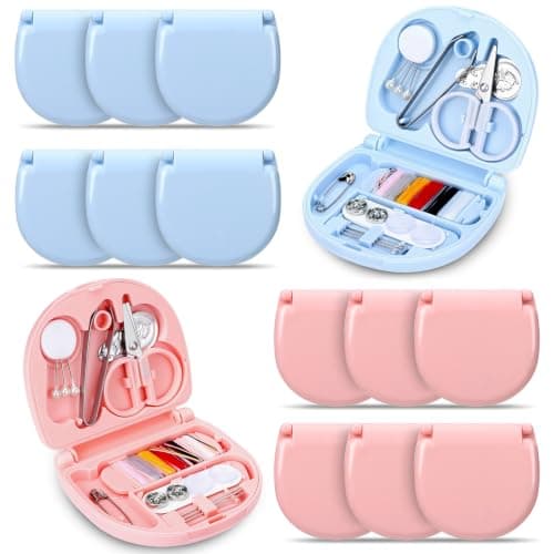 12 Pack Mini Sewing Kit Mini Travel Sewing Kit with Threads Scissors