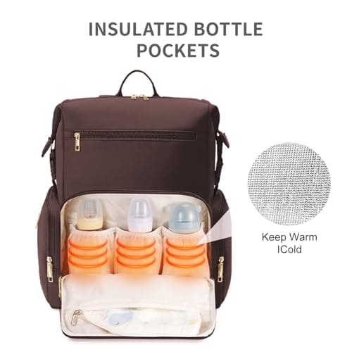 CEI-CEI Neoprene Nappy Changing Bag Backpack Large Newborn Baby Maternity Bags Waterproof Travel Tote for Mom Dad with Insulated Pockets,Changing Pad — view 2