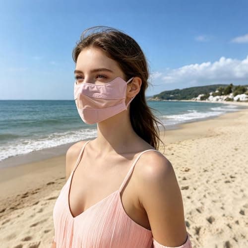 Wscwl Ice Silk Face Coverings - UPF 50 Sun Protection Breathable | Face Cover for Sun Protection - for Outdoor Running Cycling Hiking Beach Pool Travel Backpacking Mountaineering Commute Work Casual — view 2