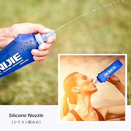 TRIWONDER Soft Flask TPU Foldable Running Water Bottle BPA-Free Collapsible Hydration Flask for Hydration Pack, Ideal for Marathon, Cycling, Hiking, Climbing (500ml/16.9oz - Pack of 2) — view 3