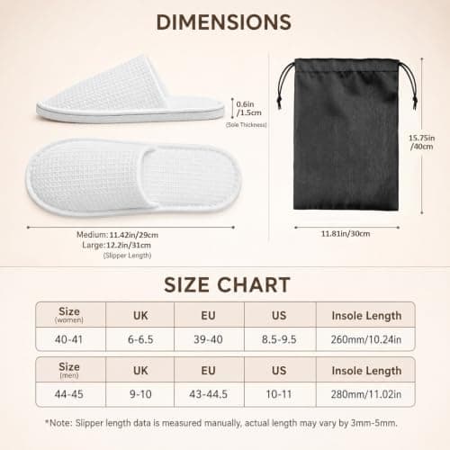 Esoes 5 Pairs of Hotel Slippers, Disposable Spa Slippers for Men Women — view 2