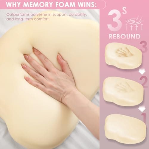 Chilling Home Pregnancy Pillows for Sleeping, Memory Foam Maternity Pillow for Belly, Back, Adjustable and Portable Travel Wedge Pillow (Red, Height 15cm) — view 4
