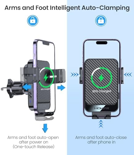 MOKPR Wireless Car Charger, 15W Car Phone Holder With Charger — view 4