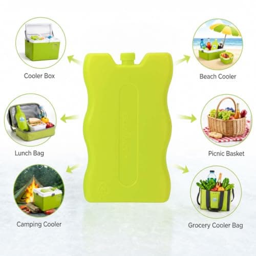 Ice Packs for Cool Box | 10 Pack 200Ml Reusable Freezer Blocks for Lunch Boxes | Cooler Bags | Picnic | Camping & Beach — view 3