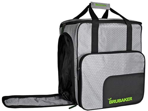 BRUBAKER Combo Set CarverTec Pro - Ski Bag and Ski Boot Bag for 1 Pair of Skis + Poles + Boots + Helmet - Silver Green - 66 7/8 Inches / 170 Cm — view 4