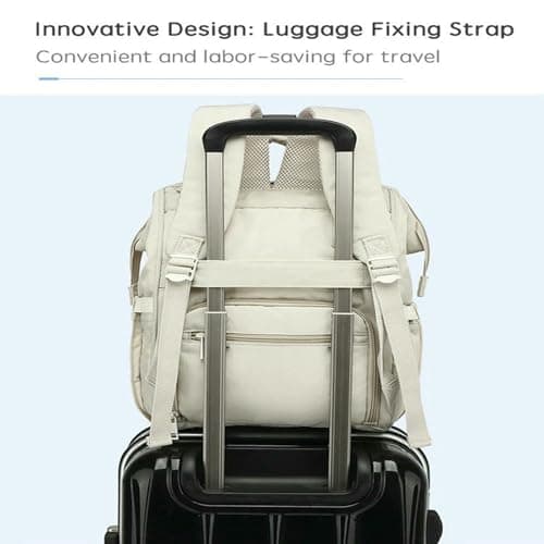 LUYYBDBG Diaper Bag Baby Nappy With 2pcs Stroller Hooks Mummy Backpack Waterproof Outdoor Travel Mommy Maternity For Stuff-light Grey — view 5
