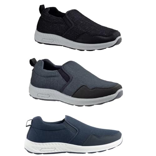 Dr Keller Mens Wide Fit Slip On Trainers Craig – Casual Comfort Shoes with Memory Foam Insole Lightweight Slip-On Sneakers Everyday Walking Footwear Grey 11 — view 4