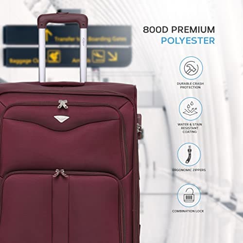 Flight Knight Lightweight 4 Wheel 800D Soft Case Suitcases Anti Crack Cabin & Hold Luggage Options Approved for Over 100 Airlines Including easyJet, BA & Many More! — view 4