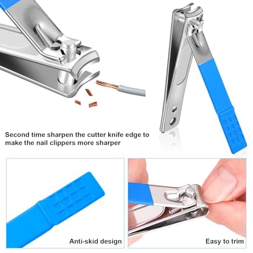 Manicure Set 10pcs Professional Nail Clippers Kit, Blue — view 4