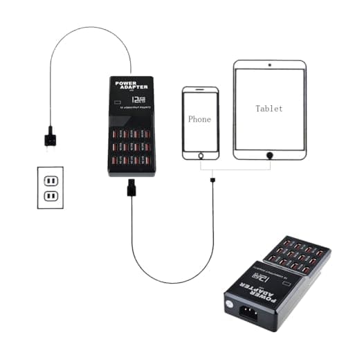 Balabaxer USB Charger,12-Port 60W Multiple USB Charging Station,Multi Ports Charger Charging for Smartphones，Tablets，and Other Devices. — view 2