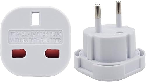 Q4U 9825 Travel Adaptor White UK to EU Europe European Plug Adapter UK to EU, UK 3 Pin to Plug pack of 6 — view 5