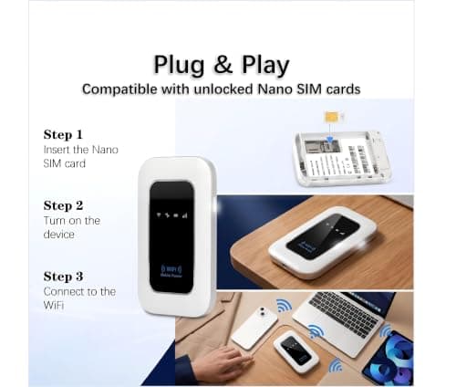 5G Portable WiFi 6 MiFi,with SIM Slot,Mobile Hotspot — view 4