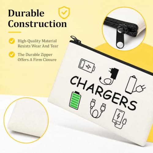ZEQUNAFENG Travel Cable Organiser Bag, Portable Waterproof Tech Pouch — view 3
