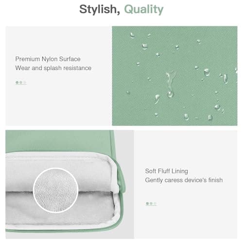 MoKo Padded Ereader Sleeve Case for 6-7 inch Tablet Sleeve Bag Protective Cover Pouch with a Carabiner, Compatible with 7" eReader Colorsoft Signature Edition/Paperwhite 12th Gen. 2024, Dark Green — view 3