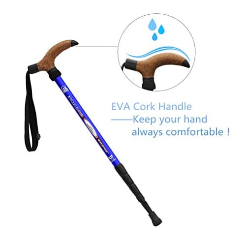 BAITER Cork Handle Retractable Aviation Aluminum Alloy Alpenstock Adjustable Telescopic Pole Anti Shock Walking Hiking Stick … — view 2