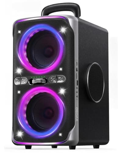 DGoak Party Bluetooth Speaker - 240W Peak Loud Speaker, Dazzling Light Show, Deep Bass, IPX4 Waterproof, 15H Battery, TWS Pairing, BT 5.3 Wireless, Portable for Home/Outdoor/Beach/Pool Party