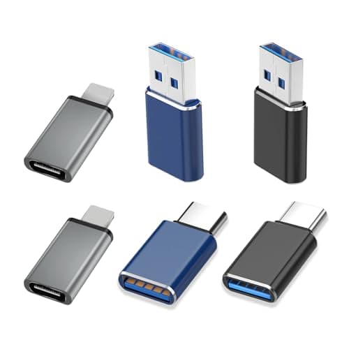 6 Pack USB to USB C&USB C to USB&USBC Female to Lightning Male-3 Color