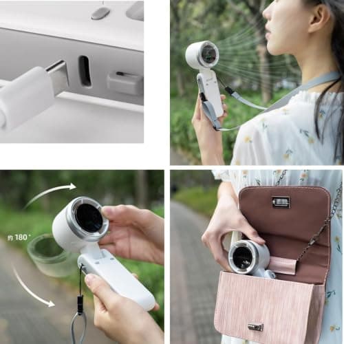 Handheld Mini Fan,Portable Desk Fan,3600mAh USB Rechargeable,Foldable Fan — view 5