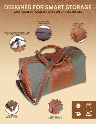 Genuine Leather Large Holdall Bag for Men & Women — view 2