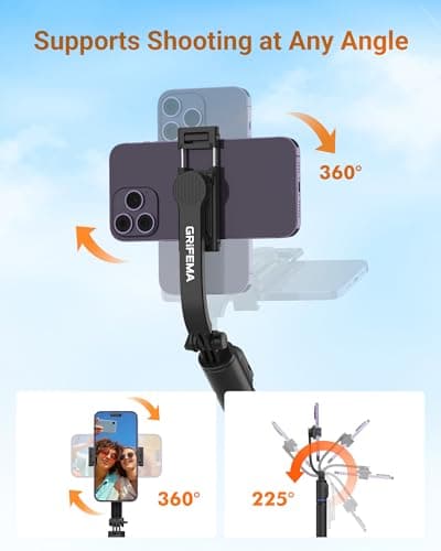 GRIFEMA Selfie Stick Tripod with Fill Lights, 3 Colors & 6 Brightness — view 5