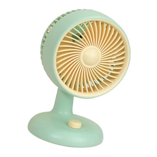 OEBUAFI USB Desk Fan, Quiet Operation Portable Rechargeable Fan for (Mint — view 4