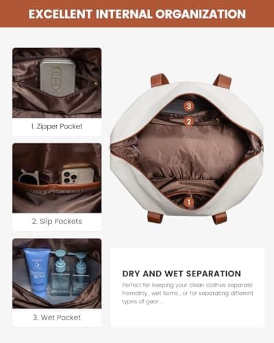 LOVEVOOK Travel Bags for Women, Waterproof Overnight Weekend Hospital Holdall Duffle Bag with Shoes Compartment & Trolley Sleeve, Cabin Carry On Flight Bag — view 3