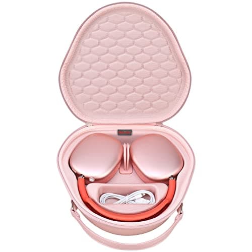 Elonbo Hard Carrying Case for Apple AirPods Max 2 Wireless Over-Ear Headphones, New AirPods Max Bluetooth Headphones Travel Protective Cover Earphone Protector Storage Bag, Pink