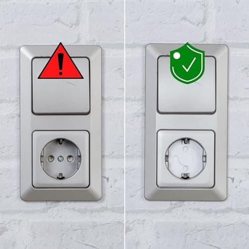 Sockets child protection for gluing, 10 pieces, suitable for Schuko sockets type F, in white, type F protection for gluing, outlet safety plug, connector child security, baby point lock set — view 3