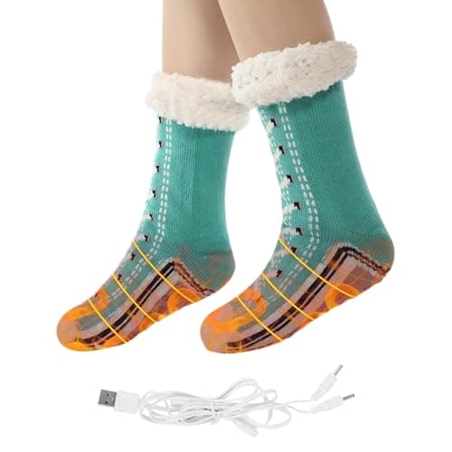 Kixolazr Electric Socks for Men | USB Non Slip Foot Warmers,Camping Supplies for Boot Winter Travel Cold House Autumn Sleeping Outdoor Shoes Hunting Christmas