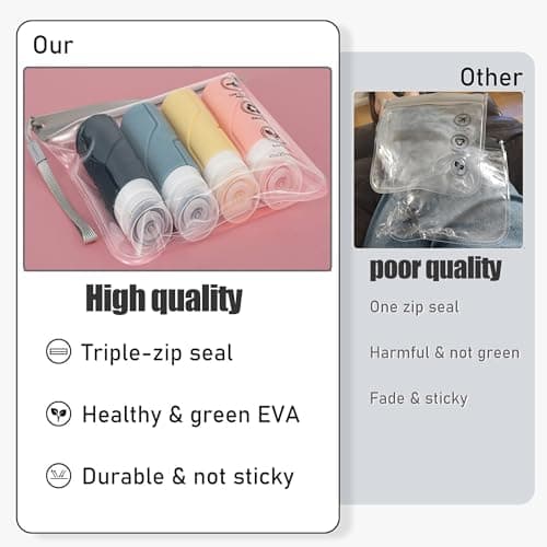 Caija-H 5pcs Clear Travel Toiletry Bag - Airport Security Liquids Bags, Airport Liquid Bag 20 x 20cm TSA Approved, Travel Accessories/Holiday Essentials Makeup Bags/HangLuggage for Men Women — view 5