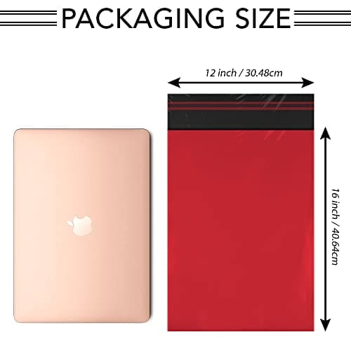 100x Strong Large Mailing Postal Postage Bags 12 x 16 Packaging Mailers, iSOUL [Use in Parcel, Delivery, Shipping, Mail, Package] [Plastic Envelopes] Red — view 5