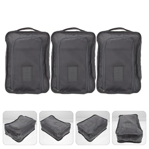MAGICLULU 3pcs Foldable Shoe Bags with Zipper and Small Mesh Pocket Portable Travel Shoe Storage Bags for Travel and Back to School Decor Compact and Easy to Store — view 6