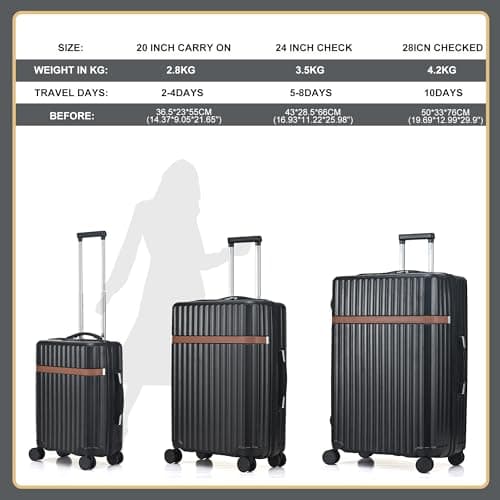 RMW Suitcase 24 Inch Medium Hard Shell Lightweight Check-in Luggage ABS+PC — view 3