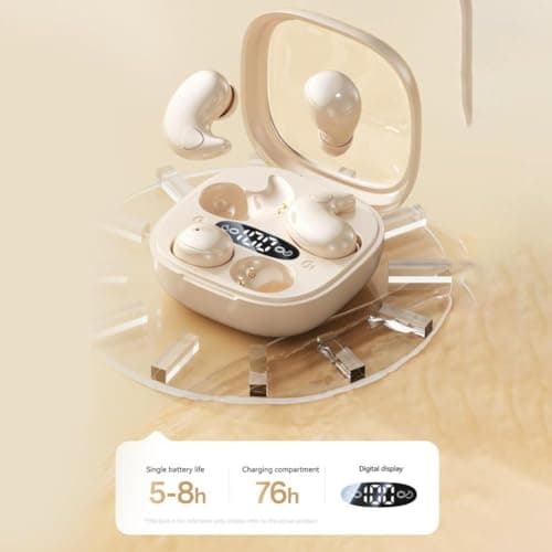 Sleep Headphones, Noise Cancelling Earbuds for Sleep, Mini Wireless Earbuds Bluetooth 5.4 with 76H Battery Life for Side Sleeping Travel or Relaxation (Purple) — view 5