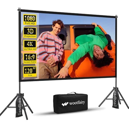 Wootfairy 120 inch Projector Screen with Stand and Carry Bag